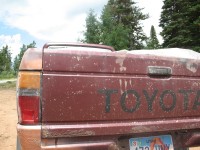 [Photo: Manti-La Sal; Skyline Drive, truck tail]